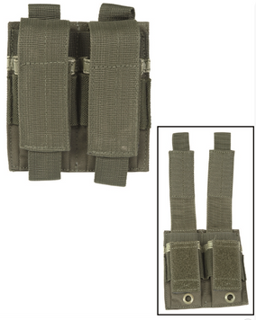 Підсумок тактичний для магазинів пістолета подвійний Олива Mil-Tec MAG.TASCHE F.PISTOLE DOUBLE OLIV (13495501) 13495501 фото