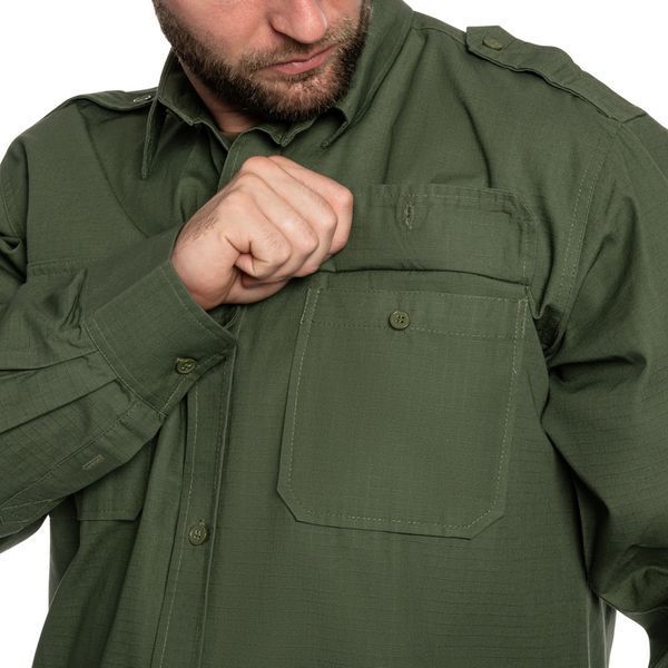 Сорочка тактична Mil-Tec Ripstop Tactical Shirt Long Sleeve 2XL Olive (10915001-906-2XL) 10915001-906 фото
