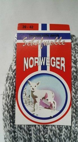Шкарпетки Mil-Tec Утеплені Бавовняні 43-46 Сірі NORWEG.SOCKE GRAU MELIERT (13008008-003-43-46) 13008008-003-43-46 фото