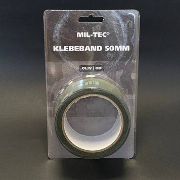 Стрічка тактична Mil-Tec Самоклеюча маскувальна Для зброї і спорядження 50мм х 10м KLEBEBAND OLIV (15934001) 15934001 фото